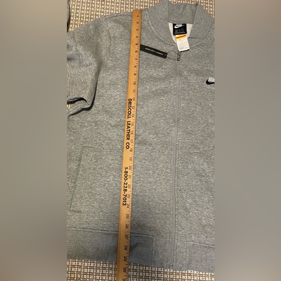 Nike Full Zip Fleece Bomber Style Jacket Gray Men’s 2XL NWT - Picture 9 of 9